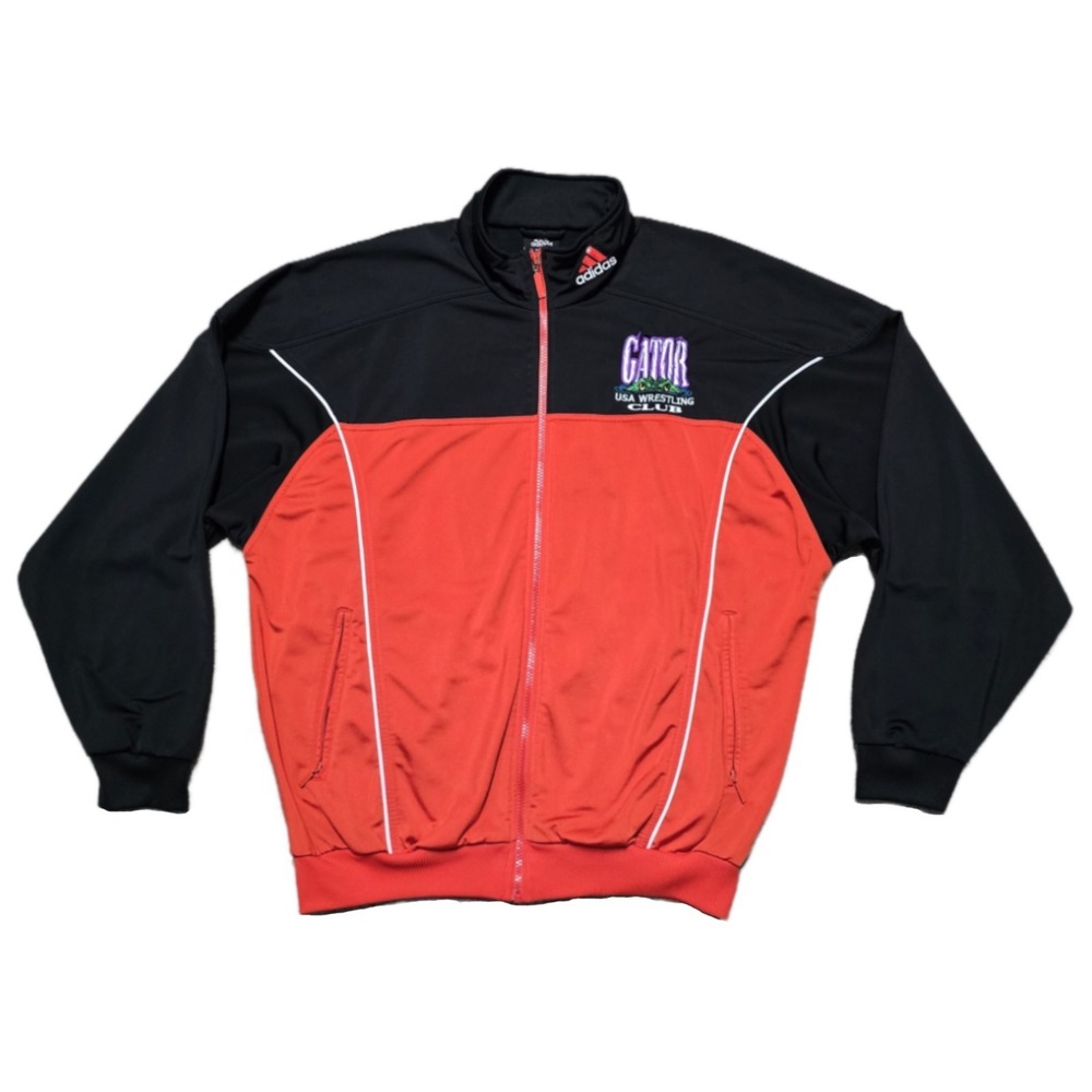 Rare 90s VTG Adidas Gator USA Wrestling Club Team Tracksuit Jacket Mens L‎
